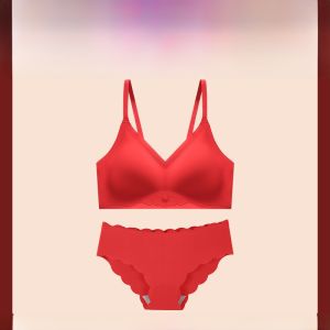 MiiOW | ชุดชั้นในสตรีสีแดง Catman ไร้โครง ทรงเข้ารูป ไร้ตะเข็บ ชุดชั้นในวันแต่งงาน ชุดชั้นในสตรีวัยรุ่น ชุดชั้นในฤดูหนาว