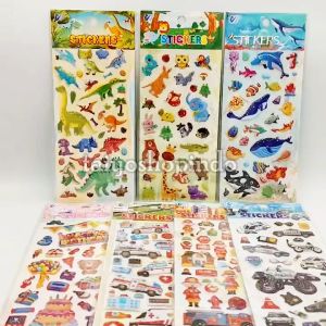 TAIYO Sticker Timbul Motif Kartun Animal Transport Stiker 3D Tempel Lucu Dekorasi Souvenir Mainan Anak-RANDOM