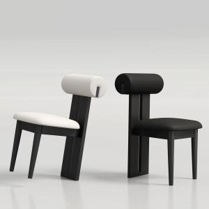 Nordic Style Solid Wood Dining Chair French Back Chair Soft Padded Middle Ancient Retro Style Dining Table Chair Andy