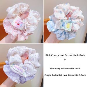 High Elasticity Plaid Fabric Hair Tie for Girls