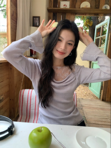 Mixd | Áo Knit Kết Hợp Ren Tím