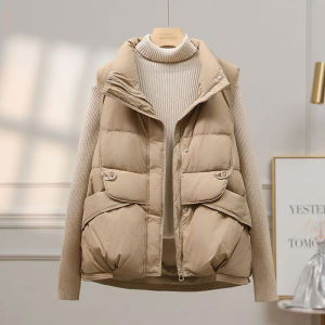 Warm Stand Collar Short down Vest Womens Fashion 2025 Autumn Winter Style Versatile Outerwear Jacket Strong Heating Index