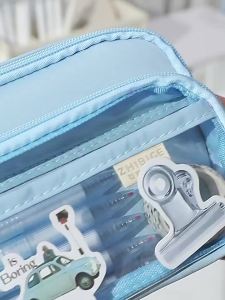 New Kawaii Pencil Case Large Capacity Waterproof Korean Stationery Multi-layer Pen Pouch Portable Back to School Supplies
