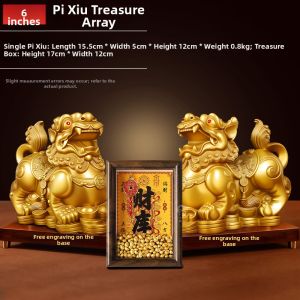 BINYUE | Wealth Attracting Pixiu Pair Statue Pure Brass