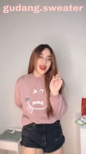 SWEATER OVERSIZE WANITA EMOTE SMILE | CREWNECK OVERSIZE WANITA KOREAN STYLE | SWEATER BASIC OVERSIZE KOREA