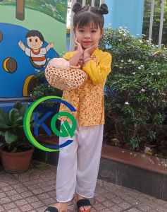 Bà Ba cho Bé phong cách nam bộ - màu Trắng bông Bi- vải lụa mềm mát