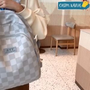 Balo đi học balo nữ đi chơi nữ balo thời trang nữ ulzzang xinh xắn họa tiết sọc caro nhiều ngăn chống thấm nước CX12