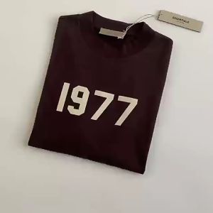 FEAR OF GOD Essentials T-shirt 1977 Flocking Printed Pure Cotton 300g Double Yarn Premium Original Couple Shirt God Tshirt - Lazada