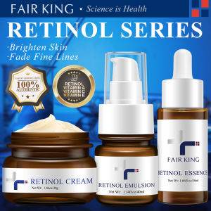 FAIR KING [BPOM] 3PCS Retinol Cream+Facial Serum+Lotion Anti-Aging Collagen Firming Anti penuaan Memudarkan Garis Halus Memudar Bintik-bintik Gelap Anti Kerut Pelembab Pemutih