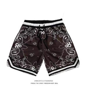 American High Street Fashion Brand Paisley but Knee Basketball Shorts Mens Casual Quick-Drying Mesh Short-Length Pants Women