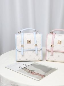 Disney Strawberry Bear Printed Shoulder Bag Shoulder Bag Crossbody Bag Blue Pink Academy Cute Style