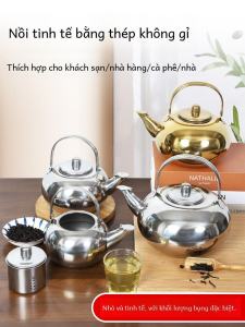 Stainless Steel Tea Pot Miniature Restaurant Hotel Small Water Pot Wine Tea Pot with Filter Net Vintage Style Commercial Use