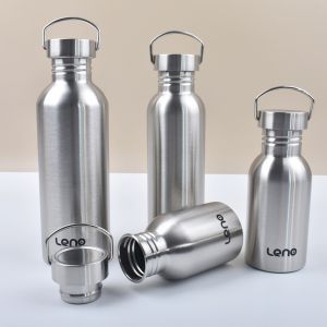 350-2000ml Stainless Steel Water Bottle Single Wall Bottle Large Capacity Big Mouth Flasks with Lid Cycling Drinkware Sports
