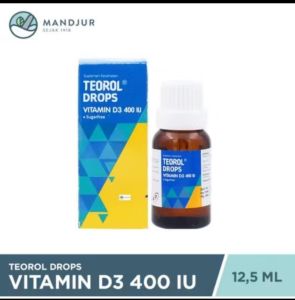 Teorol Drops 125ml Vitamin D3 Teorol Drops Vitamin D3 400 IU Suplemen Vitamin bayi dan anak BPOM
