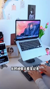 ขาตั้งแล็ปท็อปที่วางโน๊ตบุ๊ค แท่นวางแล็ปท็อป 10-17.3 นิ้ว ตัวยึดพับแล็ปท็อปโลหะ หมุนได้ 360 องศา ปรับความสูงได้ ขาตั้งแท็บเล็ต การปรับมุม