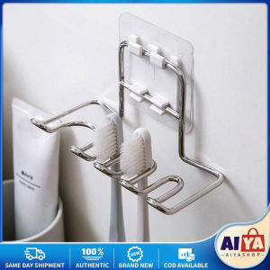 Stainless Steel Toothbrush Holder Shaver Cup Wall Mount Toothbrush Storage Rack Bathroom Accessories Set