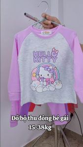 Bộ dài tay Kiteny cho bé gái 15 - 38kg chất liệu cotton 2 chiều mềm mịn