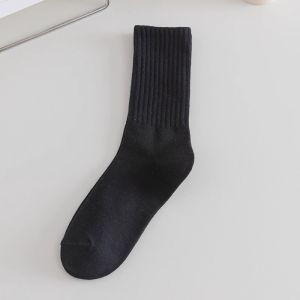 Pure Cotton Disposable Socks for Women Knee-Length Travel Socks Military Training Thin Large Size White Ankle Socks