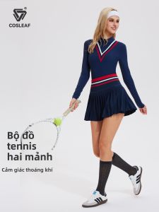COSLEAF | Bộ Quần Áo Thể Thao Tennis Nữ Chuyên Nghiệp Cao Cổ Có Nếp Li 2 Mảnh
