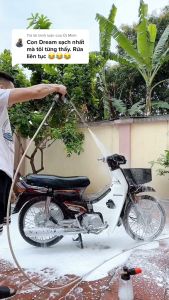 Combo Ống nối dài súng rửa xe áp lực cao 38cm Kèm khớp nối nhanh Ren 14mm và Bộ 4 Béc phun từ 0°- 40°