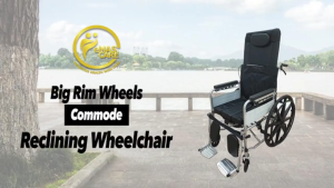Manual Reclining Wheelchair – 180° Full Recline | Lying Down Commode Wheelchair 18-Inch Seat Sport Rim Self-Propelled (Push by Yourself)