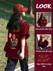 Jeanswest | Áo Thun Tay Ngắn Form Rộng Vai Thường Chất Cotton Mới Mùa Hè