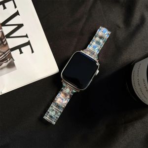 Dây Đeo Trong Suốt Nhiều Màu Sắc Dành Cho Apple Watch Band Series 1-6 SE Tương Thích Với Các Mẫu 49mm 45mm 41mm 40mm 38mm 42mm 46mm Vòng Đeo Tay Kiểu Dáng Dành Cho Nữ