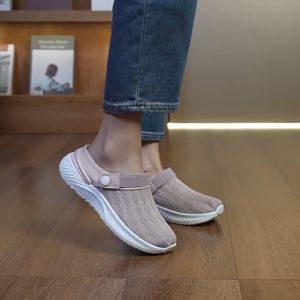 Breathable Half Shoes For Women Ankle Strap Mules For Women Soft Anti Slip Sole Flat Sandals