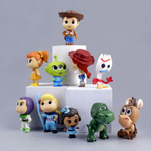 Bandai | Hot Toy Story 4 Action Figures Toys Woody Jessie Buzz Lightyear Forky Pig Bear Figura Model Doll Figurine Birthday Gift
