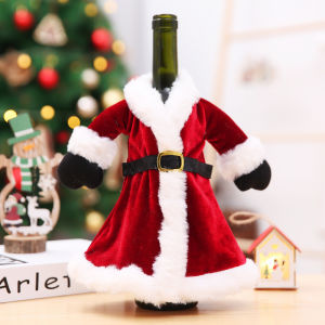 【Free Shipping】Christmas Wine Bottle Cover Merry Christmas Decor for Home Santa Claus Xmas Decoration Dinner New Year Ornament Gift
