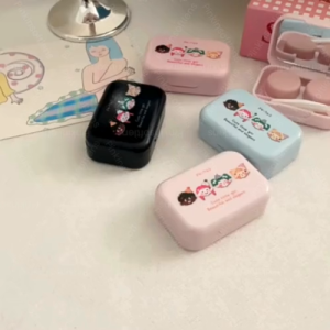 Kotak Softlens Mini Cute Party Premium Case Acrylic Kotak Softlens Transparan isi 1 / Tempat Soflens Kecil Case Polos Softlen / Travel Kit Mini Karakter