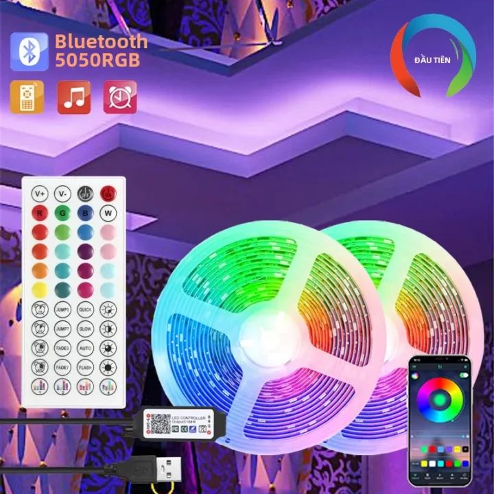 Màu RGB 5050 Dây Đèn LED Bluetooth Băng Trang Trí Cho Phòng LED 10M 15M ...