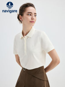 Navigare | Summer Women Casual White Polo T-shirt