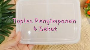 Toples Penyimpanan 4 Sekat Penyimpanan Daging Bawang Bumbu Dapur Serbaguna Transparan Food Grade 450ml