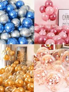 Toxic Free Thickened Metal Latex Balloons 10 Inch Birthday Scene Decoration Gold And Silver Mixed Colors Party Celebration Balloons