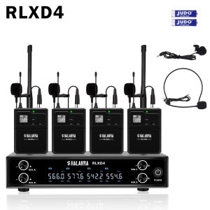 SHALANRA RLXD2 2/4 Channel UHF Wireless Headset Microphone/Lavalier Microphone Wireless Microphone System with Bodypack Transmitter