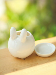 Ceramic Rabbit Flower Pots White Porcelain Succulent Plant Pots Cute Bunny Home Decorations Creative Country Style Tabletop Ornaments