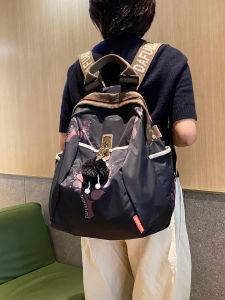 Large Capacity Oxford Cloth Backpack Trendy Print High Quality Three Uses Korean Version Travel Bag for Women Casual Simple Style Dual Shoulder