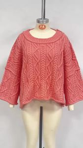 Autumn Winter Womens Knitted Pullover Loose Long Sleeve Top Basic Elegant Twist Ladies Fashion Sweaters Casual Female Clothing