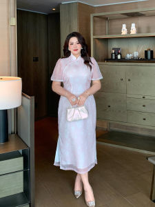 GLEC | Summer Chinese Style Modernized Qipao Flower Print Dress