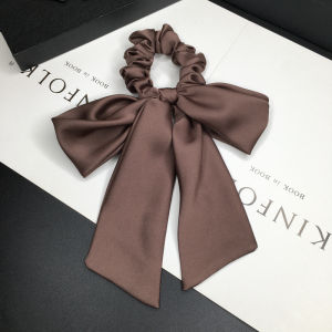 ริบบิ้นยางยืดผมผ้าซาตินสไตล์ฝรั่งเศส ริบบิ้นยางยืดผมผูกโบว์ผีเสื้อสไตล์เกาหลี สีสันสดใส ที่คาดผมสไตล์เรียบง่ายที่ใช้งานได้หลากหลาย