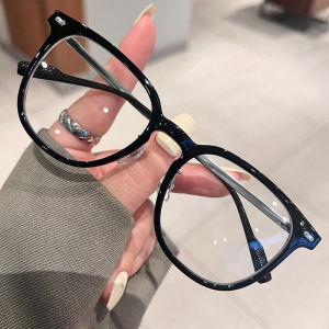 -6.0 to 0 Tea Colored Frame Myopia Glasses for Women Ultra Light Anti Blue Light Computer Glasses Natural Color Large Frame Square Nearsighted Glasses