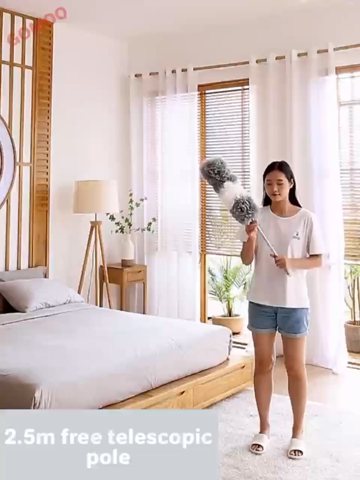 280cm Adjustable Microfiber Dust Duster Dusting Retractable Household Cleaner feather duster for car and home Not easy to shedding Washable 360° bend Cleaning Tool