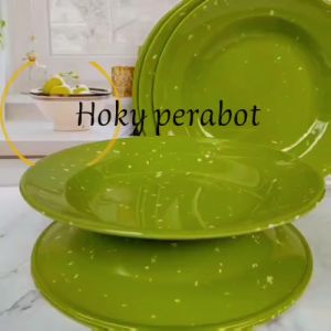 3 PCS PIRING MELAMIN MEWAH BINTIK KRISTAL TERBARU 9 INCH TEBALL CEKUNG