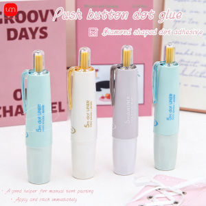 WQN-360° Rotating Adhesive Tape Pen with Press-Type Design DIY Scrapbooking Large Capacity Dot Glue Pen