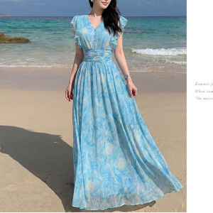 DAIXIANGFEIZI | Đầm Chiffon Dây Đeo Eo Thanh Lịch Phù Hợp