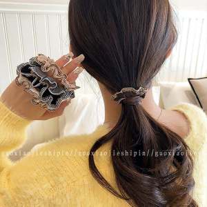 Retro Plaid Lace Hair Ties: Korean Style High Elasticity & Durable Hair Accessories