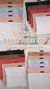 DNEMNLPH Basic Tube Top Seamless Double Lining (Bangkok Womenswear Slim Fitting Cotton Cami Plain Freesize Plus size Large Basic Bandeau)