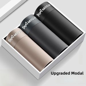 MiiOW | Antibacterial Catman Modal Mens Boxer Shorts Seamless 2025 New Style Sporty Mid-Waist Flat-Bottomed Underwear For Youth