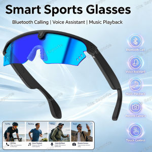 Outdoor Smart Glasses Sport Driving Sunglasses Wireless Bluetooth Headset Ear Hook Earbud Glasses Headphone Cycling Glasses Ht30